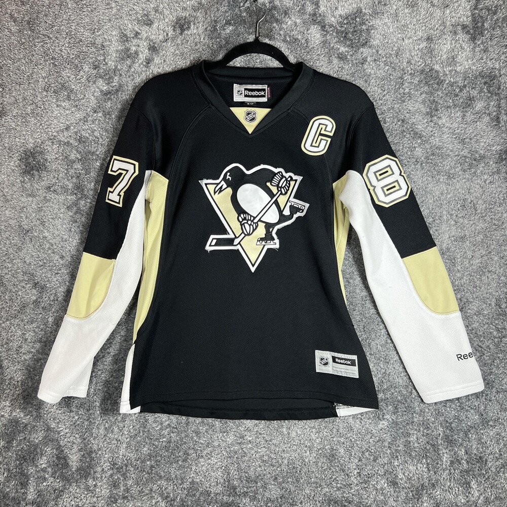 Reebok Shirt Womens S Black Crosby 87 Penguins NHL Jersey Long Sleeve